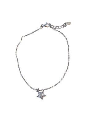 Ankle Bracelet 925 Silver Crystal Star Charm Chain Anklet Adjustable 9"-10"